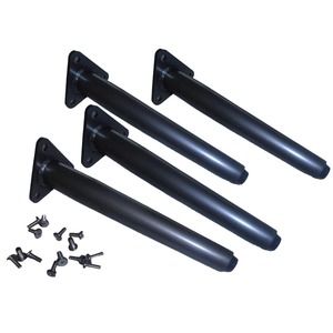 Lorell Contemporary Collection Metal Base Legs (4), Gray  4.5" x 9.8" x 1.5"